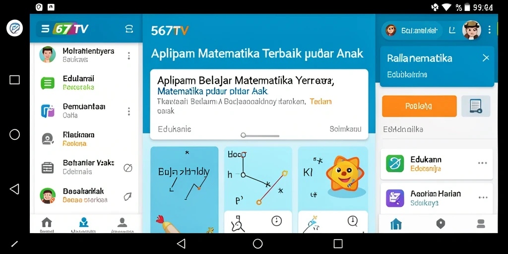 Antarmuka aplikasi 567TV yang mencerminkan pengalaman belajar matematika interaktif.