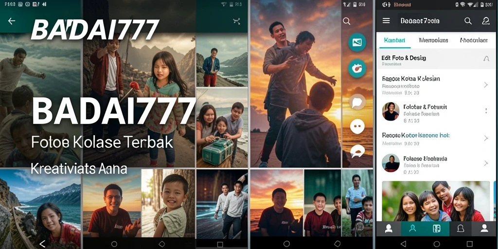 Antarmuka BADAI777 yang intuitif untuk membuat kolase foto.