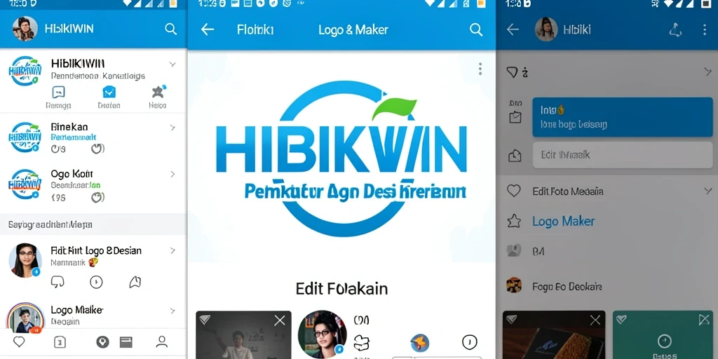 Tampilan antarmuka HIBIKIWIN yang memudahkan pembuatan logo.