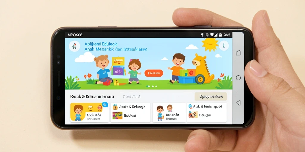 Tampilan antarmuka interaktif pendidikan anak yang menarik.