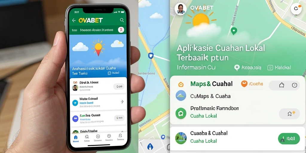 Antarmuka OVABET yang menampilkan informasi cuaca lokal secara jelas.