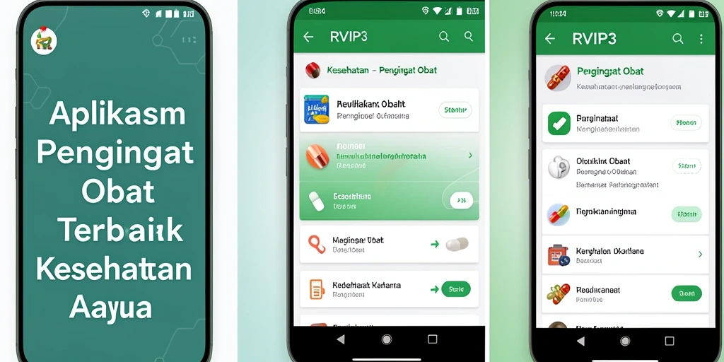 Tampilan antarmuka aplikasi RVIP3 untuk pengingat obat.