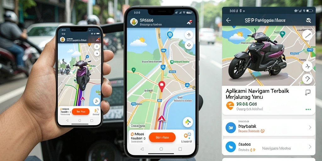 Tampilan antarmuka SR6666 yang jelas dan informatif untuk navigasi motor.