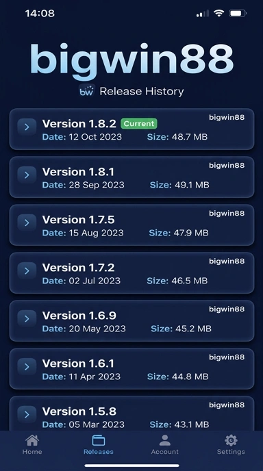 Riwayat Versi Aplikasi bigwin88 untuk Android
